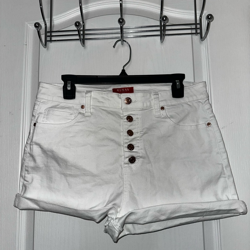 GUESS High Waist White Shorts